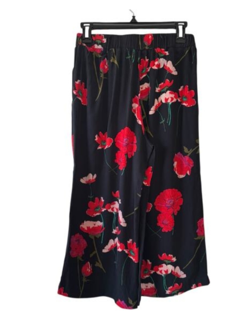 Aritzia Wilfred Faun Wide Leg Cropped Pants Women’s Small Black Floral Poppy